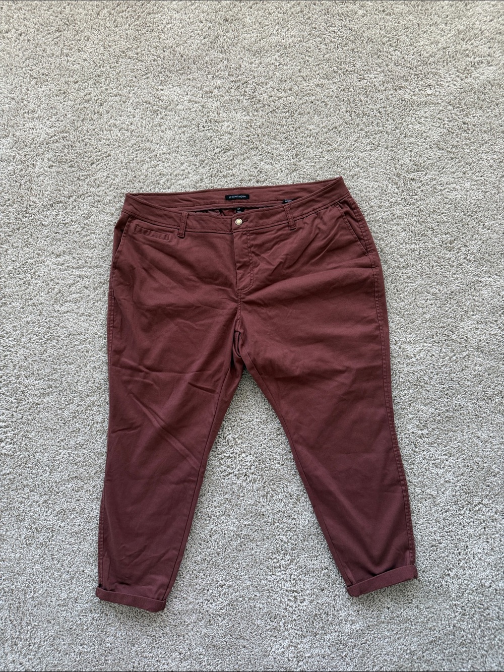 41 Hawthorn Women's Maroon Straight-Leg Chino Pants